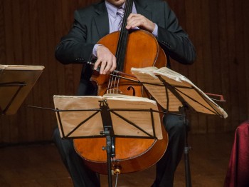A man plays cello.