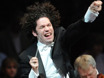 Gustavo Dudamel conducts energetically