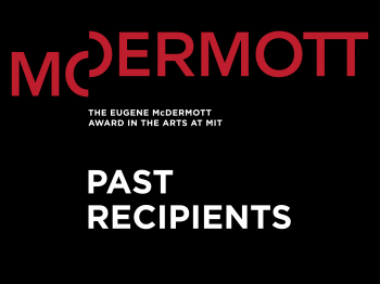 Red and white text on a black background reads "McDermott Past Recipients"