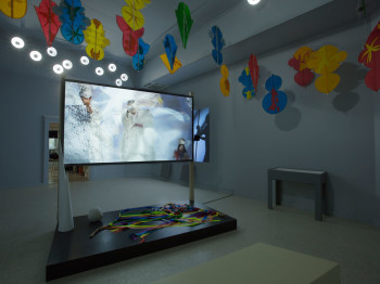A gallery showing video art.