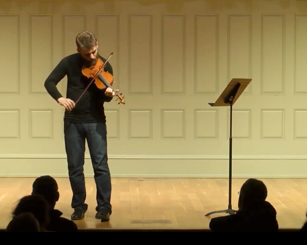 Johnny Gandelsman performs at the Boston Conservatory: JS Bach - Cello Suite no.1 (arranged for violin), February 17th, 2019.