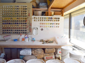 Ceramic Studio Glaze Room.