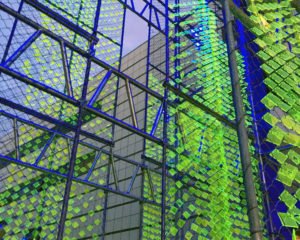 Close up view of the Memory Matrix at MIT, 2016. Credit: Fadi Massod.