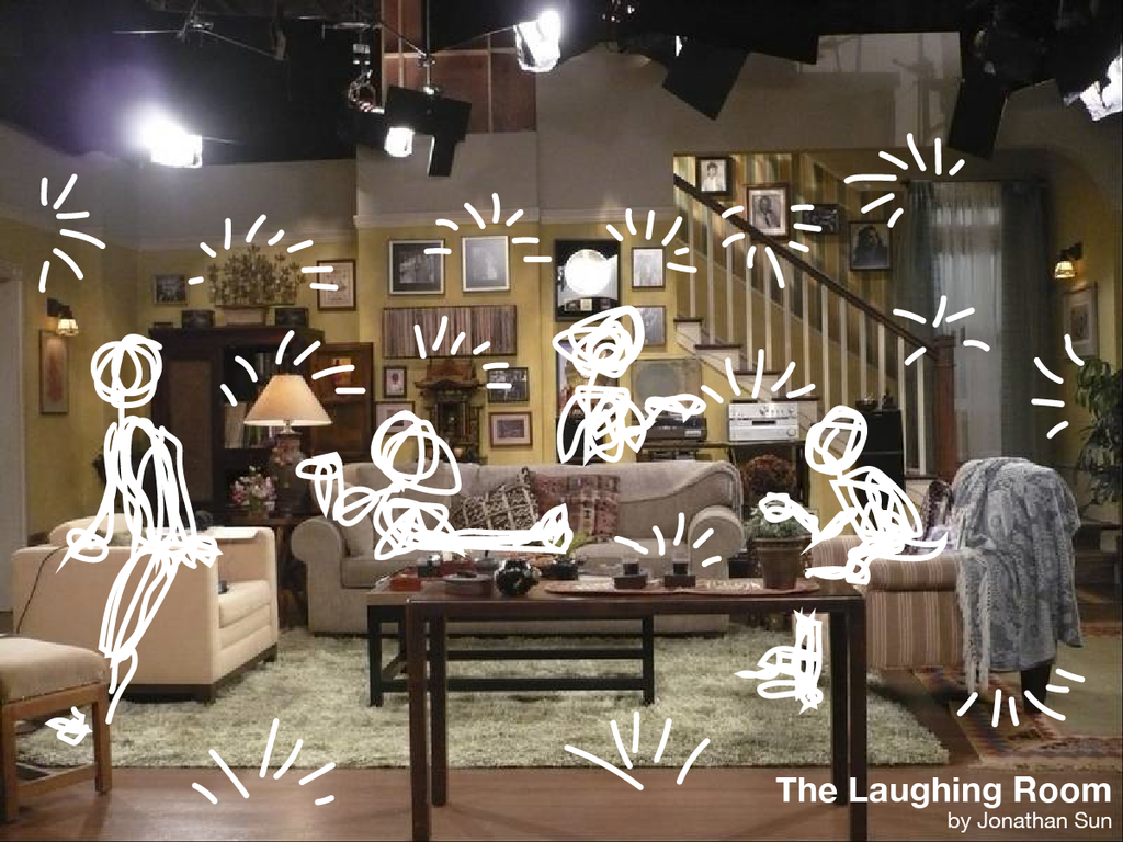 Cheerful illustration of The Laughing Room