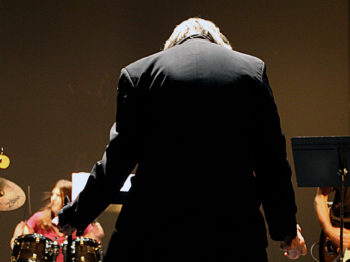 Glenn Branca conducting the Glenn Branca Ensemble, Sonic Circuits Festival, Atlas Performing Arts Center, Washington, D.C., 2012.