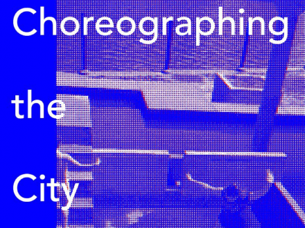 Purple and blue logo of Choreographing the city.