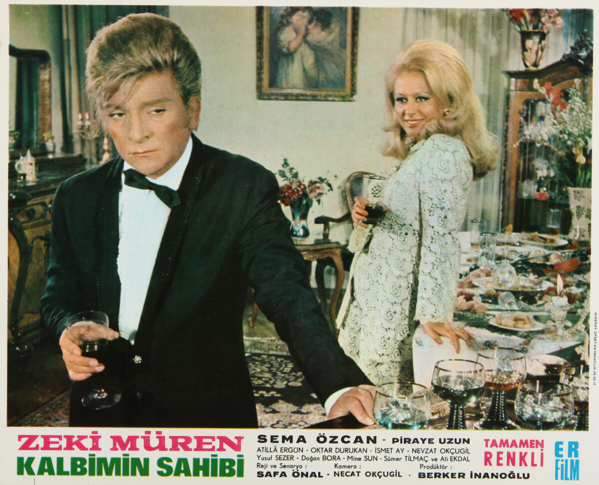 Movie poster with two figures in a dining room