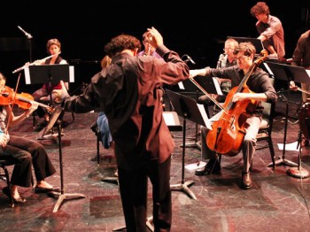A chamber music ensemble performs.